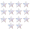 ABS Plastic Beads, Half Drilled, Star, White, 13.5x13x5mm, Hole: 1.4mm, 14pcs/box