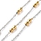 304 Stainless Steel Link Chains, Ion Plating(IP), Soldered, with Spool, Bamboo Stick, Golden & Stainless Steel Color, 2mm, Bamboo stick: 8x4mm