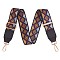 Wide Polyester Purse Straps, Replacement Adjustable Shoulder Straps, Retro Removable Bag Belt, with Swivel Clasp, for Handbag Crossbody Bags Canvas Bag, Rhombus Pattern, 79~12.9x3.8cm