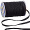 Polyester Ribbon, Flat, Black, 3/8 inch(10x1.5mm), about 60.15 Yards(55m)/Roll
