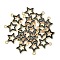 Alloy Enamel Pendants, Star, Light Gold, Black, 16x14x2mm, Hole: 1.6mm, about 20pcs/bag