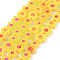 Handmade Millefiori Glass Bead Strands, Flower, Yellow, 4~7.2x2.6mm, Hole: 1mm, about 60~69pcs/Strand, 16 inch(40cm)