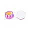 Printed Acrylic Cabochons, Cup, Violet, 20x20x2mm
