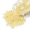 12/0 Ceylon Round Glass Seed Beads, Champagne Yellow, Size: about 2mm in diameter, hole:1mm, about 3303pcs/50g