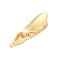 Brass Interlocking Clasps, Cadmium Free & Nickel Free & Lead Free, Teardrop, Real 18K Gold Plated, 21x10x9mm, Hole: 1.5mm