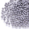 12/0 Baking Paint Glass Round Seed Beads, Dark Gray, 1.5~2x1.5mm, Hole: 0.5~1mm, about 30000pcs/pound
