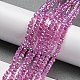 透明ベーキングペイントガラスビーズ連売り  ABカラー  多面カット  ラウンド  赤ミディアム紫  3x2.5mm  穴：0.7mm  約156~159個/連  14.80~14.96インチ（37.6~38cm）&nbsp;DGLA-F002-02B-07-2
