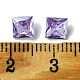 キュービックジルコニアカボション  ポイントバック  正方形  ライラック  6x6x3mm&nbsp;ZIRC-P116-01A-15-3