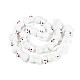 手作り凹凸柄ランプワークビーズ連売り  猫  ホワイト  22~23x13~14x16~18mm  穴：1.5mm  約20個/連  17.24インチ（43.8cm）&nbsp;LAMP-Q031-003A-1