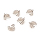 真鍮のアイスピックピンチベイル  葉  プラチナ  9x7x4.5mm  インナー：4x5mm  穴：1mm  ピン：0.9mm。&nbsp;KK-D160-34P-1