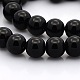 ラウンドガラスビーズ連売り  ブラック  10mm  穴：1mm  約40個/連  15.1インチ&nbsp;GLAA-A025-10mm-02-1