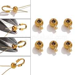 304 Stainless Steel Bead Tips, Round, Golden, 3.5x2.5mm, Hole: 1mm, Inner Diameter: 1.2mm