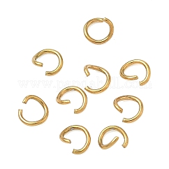 304 Stainless Steel Open Jump Rings, Round, Ion Plating(IP), Real 18K Gold Plated, 4x0.5mm, 24 Gauge, Inner Diameter: 3mm