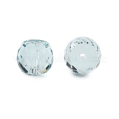 ガラス模造オーストリアクリスタルビーズ  ロンデル  多面カット  空色  10x8mm  穴：1.6mm&nbsp;GLAA-U008-01B-02
