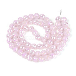Electroplate Opaque Solid Color Glass Beads Strands&nbsp;GLAA-TAC0009-05A-02