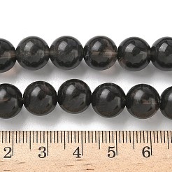 天然氷オブシディアンビーズ連売り  ラウンド  ブラック  10mm  穴：1.2mm  約31~33個/連  14.76''~14.96''（37.5~38センチメートル）&nbsp;G-P590-A03-10mm-03