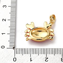 真鍮製エナメルペンダント  カニチャーム  ゴールドカラー  レッド  16x19x4.5mm  穴：5x2.5mm&nbsp;KK-K305-04G