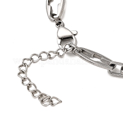 男性用304ステンレススチール中空クロスリンクチェーンブレスレット  ステンレス鋼色  7-3/8インチ（18.8cm）&nbsp;BJEW-JB12294-02