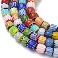 Handmade Millefiori Glass Chevron Beads&nbsp;LAMP-Z019-02B