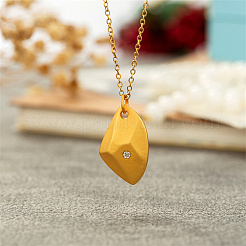 Stainless Steel Rhinestone Polygon Pendant Necklaces&nbsp;JX4099-1