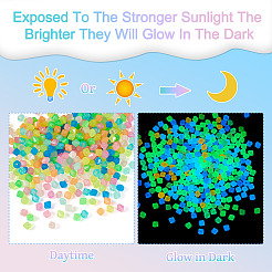 500Pcs Luminous Transparent Acrylic Beads&nbsp;MACR-TA0002-57B