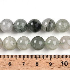 天然の緑ルチルクォーツラウンドビーズ連売り  10.3mm  穴：1mm  約38個/連  15.59''（39.6センチメートル）&nbsp;G-T140-10mm-02