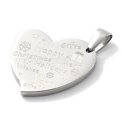 Christmas 304 Stainless Steel Pendants&nbsp;STAS-Z098-35P