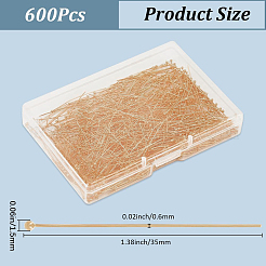 真鍮ボールピン600個  ゴールドカラー  35x0.6mm&nbsp;KK-SP0001-71C-G
