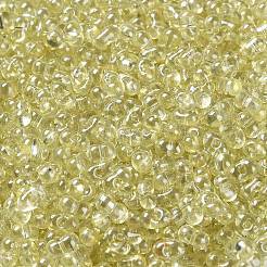 ガラスシードビーズ  透明色光沢  ピーナッツ  シャンパンイエロー  4~4.5x2~2.5x2~2.5mm  穴：0.8~0.9mm  約10000個/ポンド&nbsp;SEED-L011-05B-06