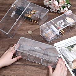 透明なプラスチック綿棒ボックス4個と蓋4個  長方形  透明  230x91~92x20~64mm&nbsp;CON-GO0001-27