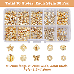 300Pcs 10 Styles Barrel Plating Alloy Beads&nbsp;FIND-DC0002-88