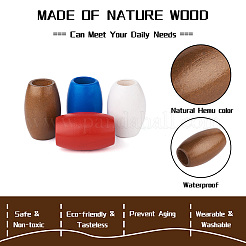 50Pcs 5 Colors Spray Painted Natural Wooden Beads&nbsp;WOOD-FW0001-06