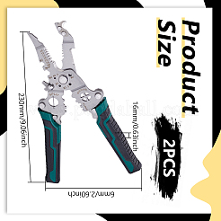 2Pcs 420J2 Stainless Steel Multifunctional Wire Stripper Crimper Cable Cutter Pliers&nbsp;PT-UN0001-01