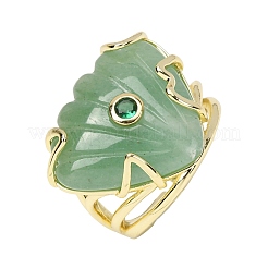 Natural Green Aventurine Cuff Rings&nbsp;GG-CBA5FCC-04G-07