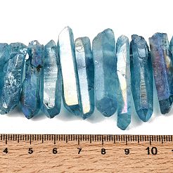 Electroplate Natural Nuggets Quartz Crystal Beads Strands&nbsp;G-O065-03C