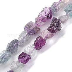 粗い天然蛍石ビーズ連売り  ナゲット  6~27x4~17x3.5~8mm  穴：1mm  約23~46個/連  15.35インチ（39cm）&nbsp;G-I279-B19