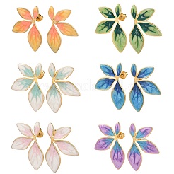 304 Stainless Steel Flower Stud Earrings&nbsp;EJEW-I320-30G