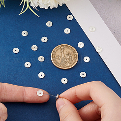 スターリングシルバースペーサービーズ20個925個  ディスク  銀  6x0.6mm  穴：1mm&nbsp;FIND-PH0021-65
