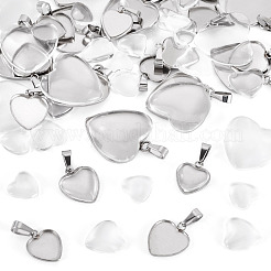 DIY Heart 304 Stainless Steel Pendant Making Kits&nbsp;DIY-TA0014-36
