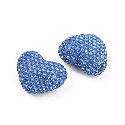Heart Shaped Polymer Clay Rhinestone Beads&nbsp;CLAY-NH0002-02E
