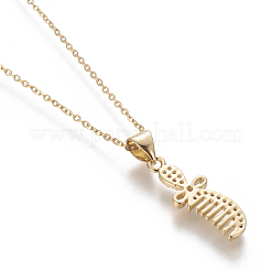 Brass Pendant Necklaces&nbsp;NJEW-I230-17