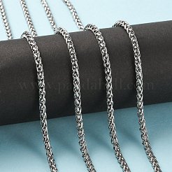 Non-Tarnish 3.28 Feet 304 Stainless Steel Wheat Chains&nbsp;X-STAS-O076-07