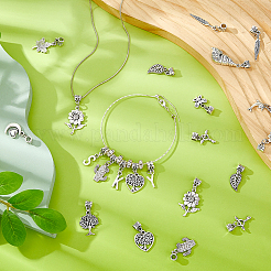 60Pcs 12 Styles Tibetan Style Alloy European Dangle Charms&nbsp;PALLOY-DC00040