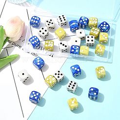 30 個 3 色不透明アクリルビーズ  サイコロ  穴なし/ドリルなし  ミックスカラー  15.5x15.5x15.5mm  10個/カラー&nbsp;MACR-FS0002-30