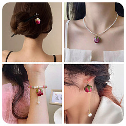 10Pcs Preserved Rose Pendants&nbsp;KY-TA0001-59C