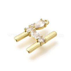 Brass Micro Pave Cubic Zirconia Pendants&nbsp;KK-M310-01G-08