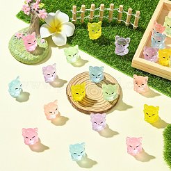 30個 6色蓄光樹脂キツネディスプレイ装飾  ホームオフィスのデスク装飾用  暗闇で光る  ミックスカラー  20x19x25mm  5個/カラー&nbsp;CRES-CJ0001-81