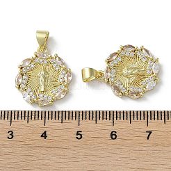 Rack Plating Brass Cubic Zirconia Pendants&nbsp;KK-M272-03G