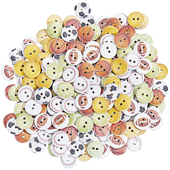 2 Bags 2-Hole Printed Wooden Buttons&nbsp;BUTT-SP0001-21