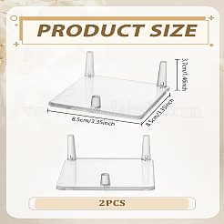 2Pcs Square Acrylic Base Display Easel Stands&nbsp;ODIS-LP0001-07
